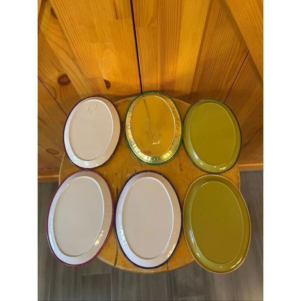 Vintage Victorian Collectible Coca Cola Mini Tin Oval Trays Made in Hong Kong 6